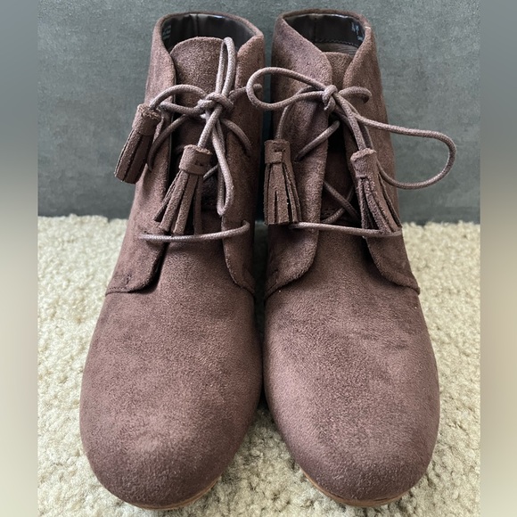 Dr. Scholl’s Dakota Wedge Bootie Dark Brown Size 7 - Picture 1 of 9